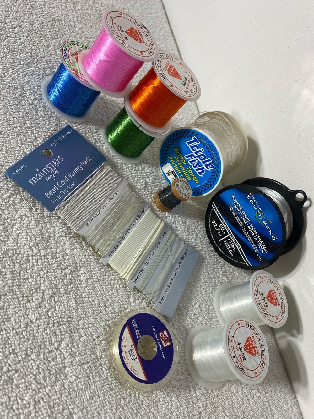 Mixed Jewelry Making Cord Lot MainStays Elastic Thread Monofilament Spools